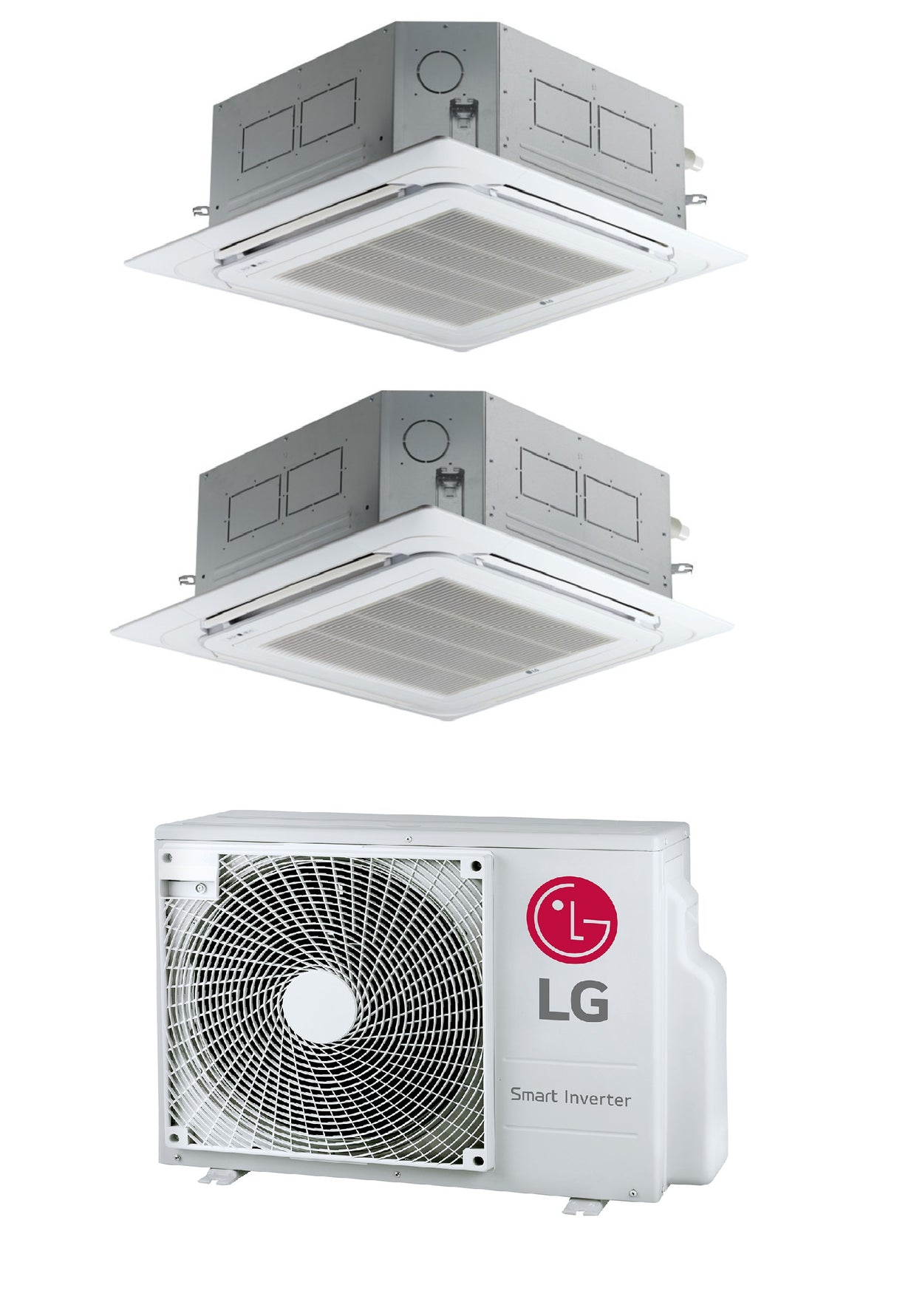 lg condizionatore a cassetta dual split lg standard 912 btu con mu2r15 r 32 wi fi optional con pannello