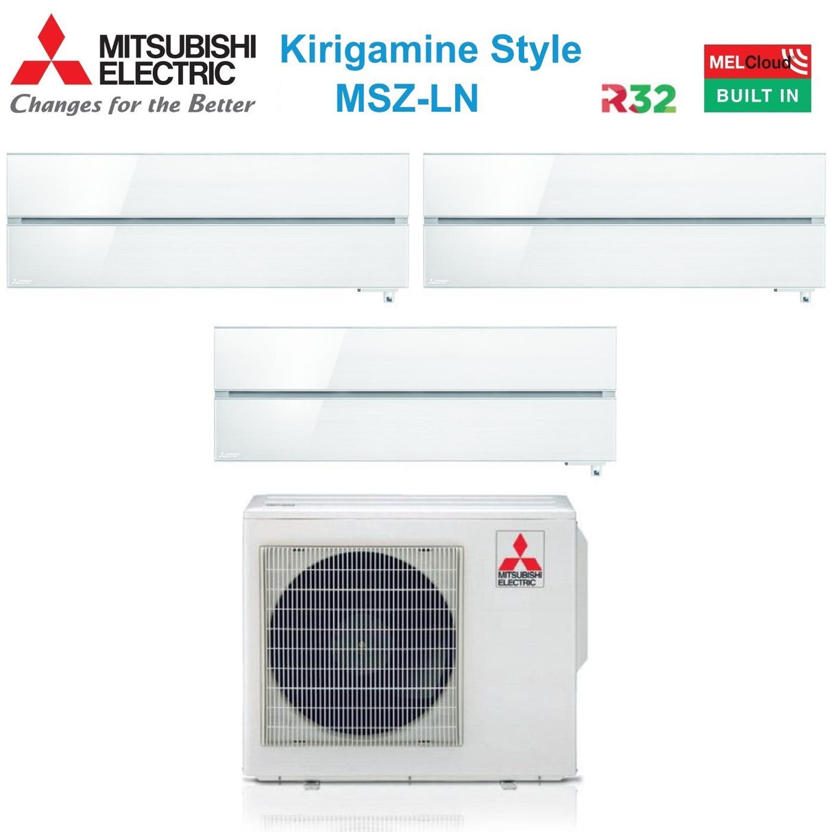 mitsubishi electric condizionatore mitsubishi electric trial split inverter serie kirigamine style msz ln 90001200012000 con mxz 4f72vf pearl white r 32 wi fi integrato colore bianco perla