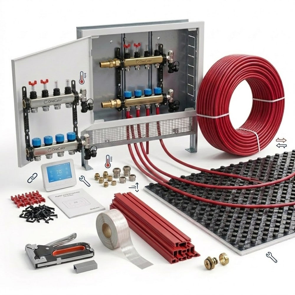 onecalor kit riscaldamento a pavimento onecalor per impianti civili 60 m pannello bugnato 20 25 mm