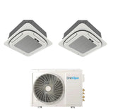 oneclima condizionatore oneclima dual split cassetta 4 vie 1818 con mlt27x3y24 r 32 wi fi optional griglia inclusa e telecomando di serie