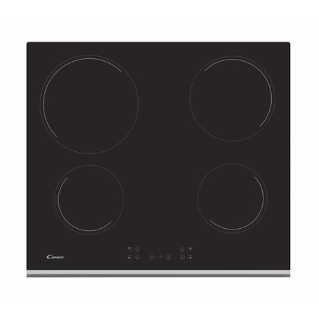 piano cottura elettrico candy ch64xb a 4 fuochi 60 cm vetroceramica nero lxp 59x52 con controlli touch 33801795
