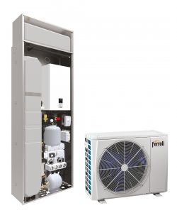 pompa di calore reversibile aria acqua inverter per installazione splittata ferroli omnia s in 3.2 06 r 32 con comando incluso