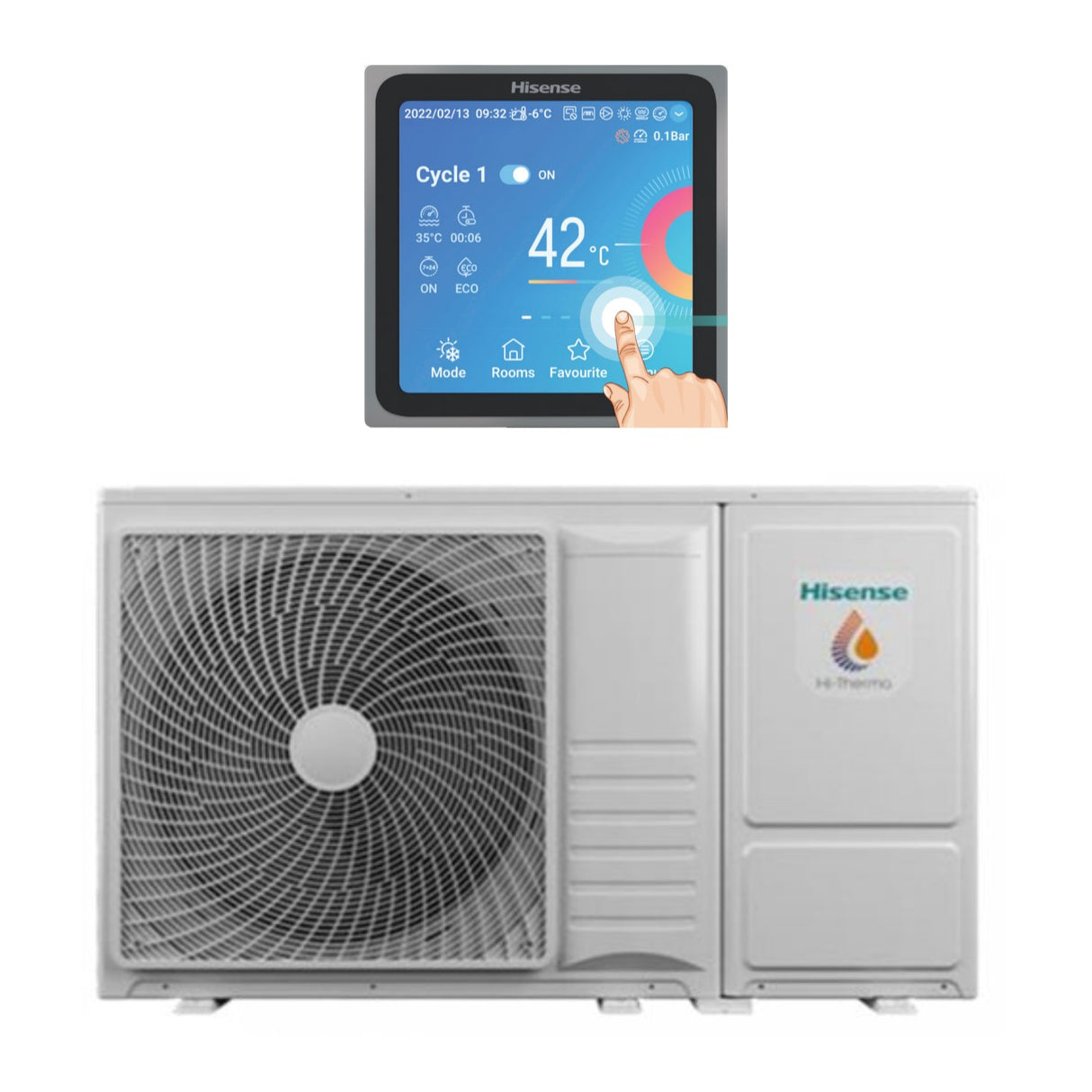 pompa di calore reversibile monoblocco hisense hi terma ahz 080hcds1 r 32 wi fi optional con comando incluso