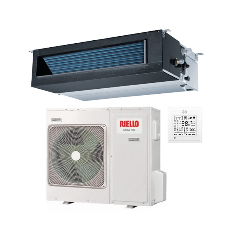 riello condizionatore canalizzato riello 42000 btu aaria pro amd 125 pbi r 32 con comando a filo di serie