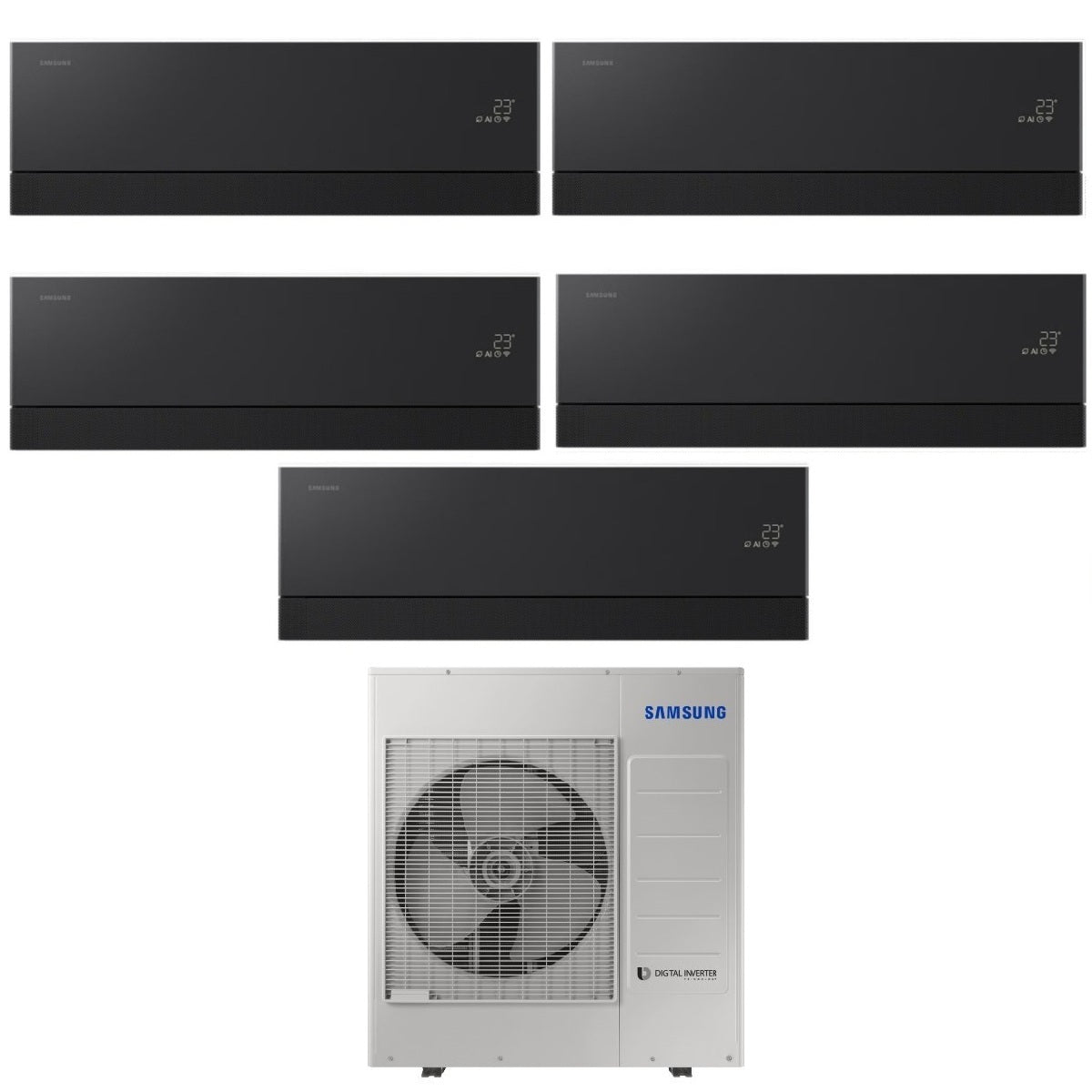samsung condizionatore penta split samsung windfree premiere black 79999 con aj100txj5kg r 32 wi fi integrato