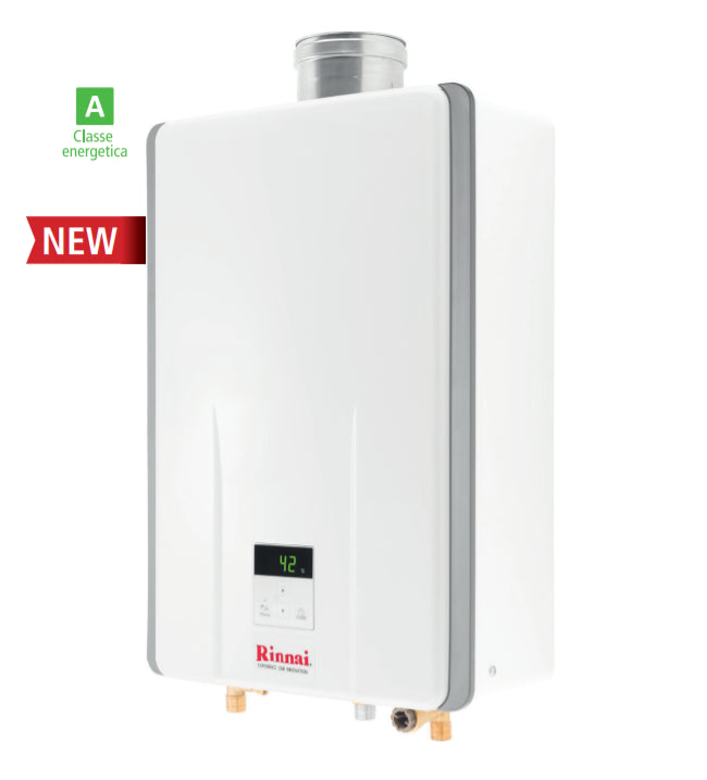 scaldabagno a gas rinnai infinity 17i completo di kit fumi cod. reu a1720ffu new