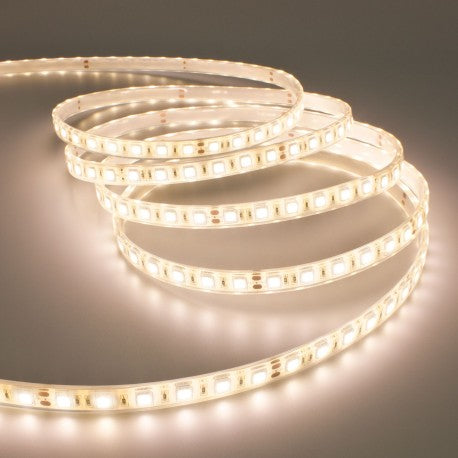 striscia led adesiva per esterni rotolo da 5 m luce calda