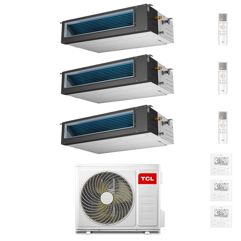 tcl condizionatore canalizzabile tcl dual split 91212 con mt2730 r 32 wi fi optional con comandi inclusi