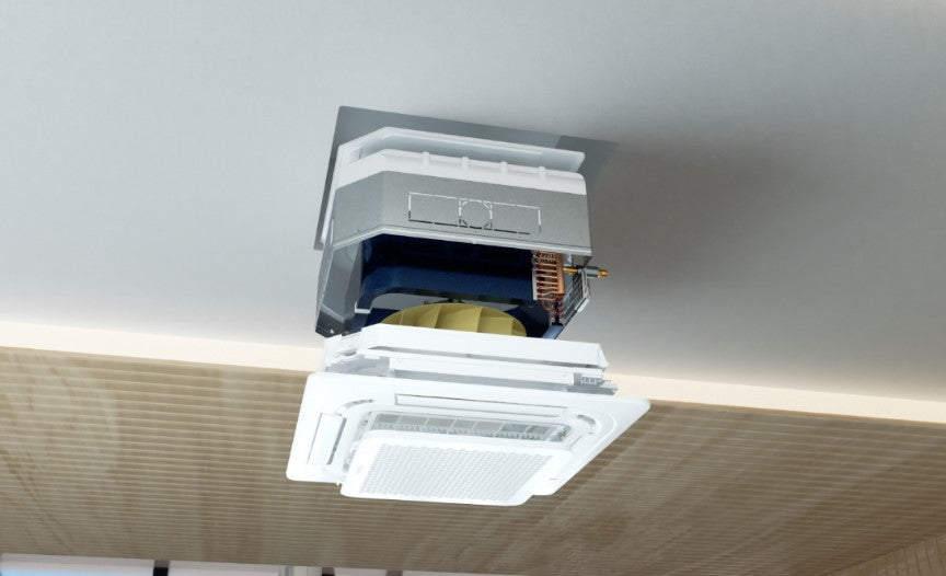 climatizzatore condizionatore hisense dual split inverter a cassetta 9+9 con 2amw52u4rxc r 32 wi fi optional 9000+9000 con telecomando e pannello incluso