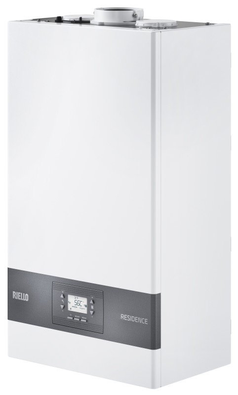 caldaia a gas riello residence condens 25 kis metano a condensazione completa di kit fumi new erp