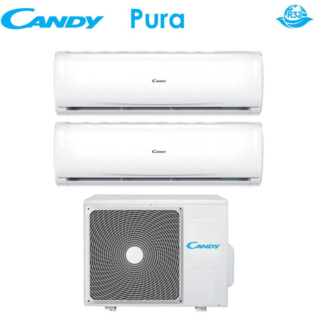 climatizzatore condizionatore candy dual split inverter serie pura 9_9 con cy 2t14aout r 32 wi fi integrato 9000_9000