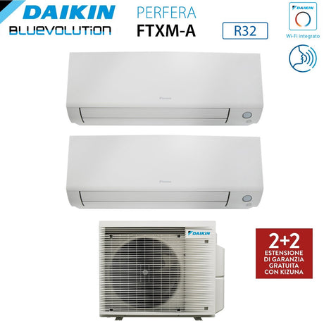 climatizzatore condizionatore daikin bluevolution dual split inverter serie perfera all season 9+12 con 2mxm40a r 32 wi fi integrato 9000+12000 garanzia italiana