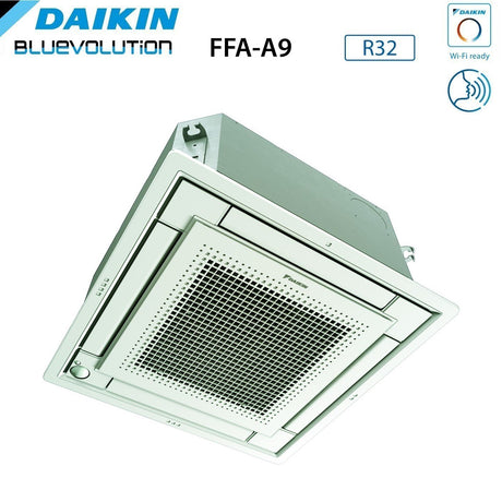 climatizzatore condizionatore daikin bluevolution inverter dual split a cassetta ffa a 9_18 con 2mxm50m9 r 32 wi fi optional con comando a filo e griglia bianca 9000_18000 garanzia italiana 8945