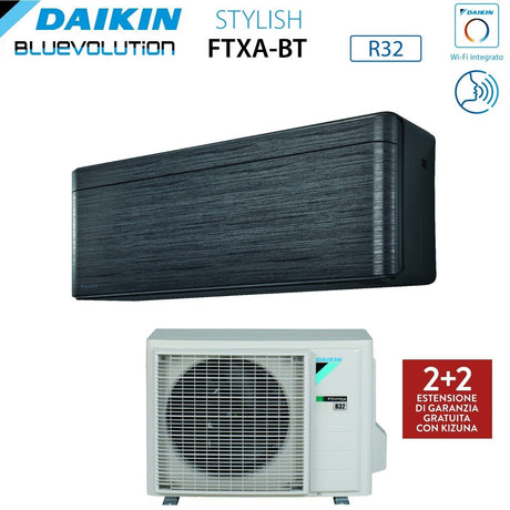 climatizzatore condizionatore daikin bluevolution inverter serie stylish blackwood 15000 btu ftxa42at r 32 wi fi classe a__ nero new 2018
