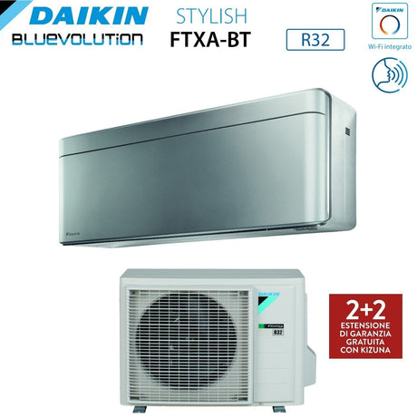 climatizzatore condizionatore daikin bluevolution inverter serie stylish total silver 9000 btu ftxa25bs r 32 wi fi integrato classe a___ colore grigio garanzia italiana