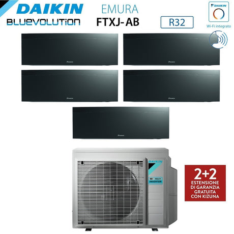 climatizzatore condizionatore daikin bluevolution penta split inverter serie emura black iii 9_9_9_9_9 con 5mxm90n r 32 wi fi integrato 9000_9000_9000_9000_9000 colore nero garanzia italiana