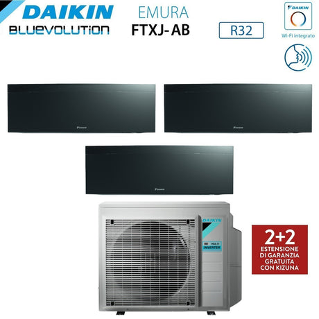 climatizzatore condizionatore daikin bluevolution trial split inverter serie emura black iii 7_12_12 con 3mxm68n r 32 wi fi integrato 7000_12000_12000 colore nero garanzia italiana