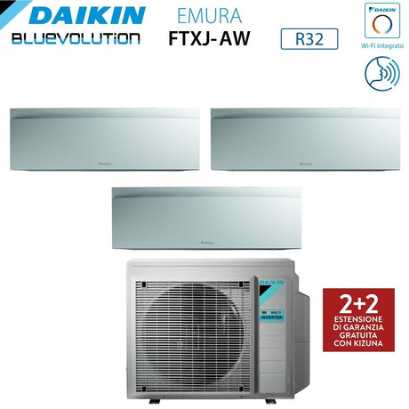 climatizzatore condizionatore daikin bluevolution trial split inverter serie emura white iii 7_7_9 con 3mxm40n r 32 wi fi integrato 7000_7000_9000 colore bianco opaco garanzia italiana