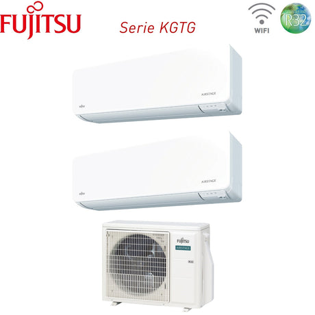 climatizzatore condizionatore fujitsu dual split inverter serie kg 9_12 con aoyg14kbta2r 32 wi fi integrato 9000_12000