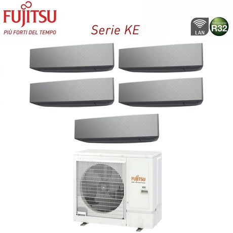 climatizzatore condizionatore fujitsu penta split inverter serie ke silver 9_9_9_12_14 con aoyg36kbta5 r 32 wi fi integrato 9000_9000_9000_12000_14000 colore argento