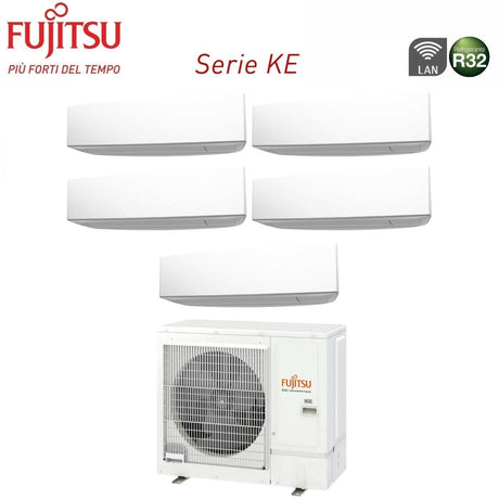 climatizzatore condizionatore fujitsu penta split inverter serie ke white 9_9_9_9_12 con aoyg36kbta5 r 32 wi fi integrato 9000_9000_9000_9000_12000 colore bianco