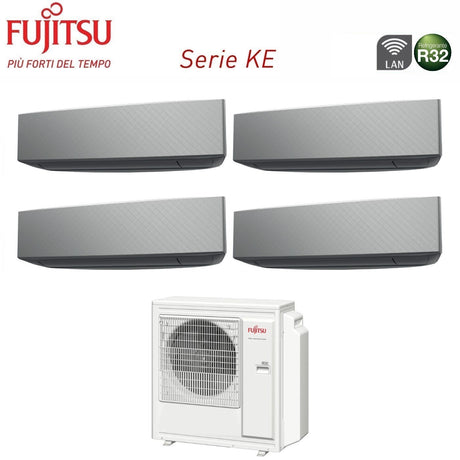 climatizzatore condizionatore fujitsu quadri split inverter serie ke silver 9_9_9_9 con aoyg30kbta4 r 32 wi fi integrato 9000_9000_9000_9000 colore bianco