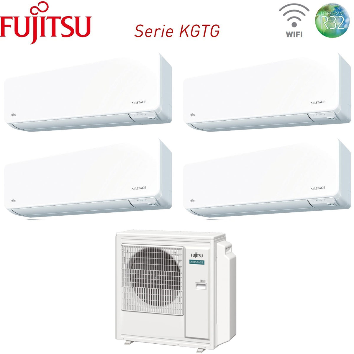 climatizzatore condizionatore fujitsu quadri split inverter serie kg 7_7_9_12 con aoyg30kbta4 r 32 wi fi integrato 7000_7000_9000_12000
