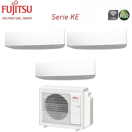 climatizzatore condizionatore fujitsu trial split inverter serie ke white 9_12_14 con aoyg24kbta3 r 32 wi fi integrato 9000_12000_14000 colore bianco