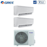 climatizzatore condizionatore gree dual split inverter serie bora plus 9_12 con gwhd 14 nk6oo r 32 wi fi optional 9000_12000
