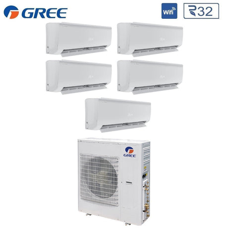 climatizzatore condizionatore gree penta split inverter serie bora plus 9_9_9_12_12 con gwhd 42 nk6lo r 32 wi fi optional 9000_9000_9000_12000_12000