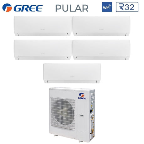 climatizzatore condizionatore gree penta split inverter serie pular 9_9_9_12_12 con gwhd 42 nk6lo r 32 wi fi integrato 9000_9000_9000_12000_12000