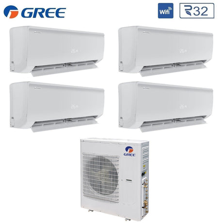 climatizzatore condizionatore gree quadri split inverter serie bora plus 9_12_12_12 con gwhd 36 nk6lo r 32 wi fi optional 9000_12000_12000_12000