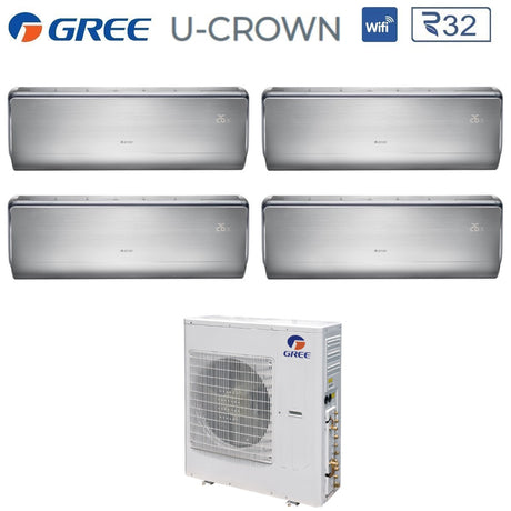 climatizzatore condizionatore gree quadri split inverter serie u crown 9_9_9_9 con gwhd 28 nk6oo r 32 wi fi integrato 9000_9000_9000_9000