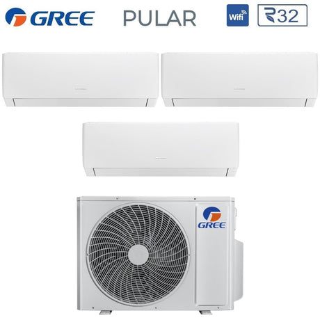 climatizzatore condizionatore gree trial split inverter serie pular 7_7_12 con gwhd 28 nk6oo r 32 wi fi integrato 7000_7000_12000