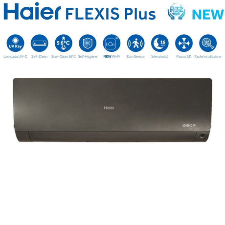 climatizzatore condizionatore haier quadri split inverter serie flexis plus black 9_9_9_15 con 4u85s2sr3fa r 32 wi fi integrato colore nero 9000_9000_9000_15000