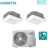 climatizzatore condizionatore hisense dual split a cassetta 12_18 con 4amw81u4raa r 32 wi fi optional 12000_18000 con telecomando e pannello incluso novita