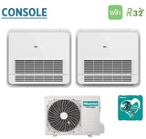 climatizzatore condizionatore hisense dual split console 12_12 con 2amw50u4rxa r 32 wi fi optional telecomando di serie incluso 12000_12000 7644