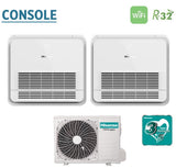 climatizzatore condizionatore hisense dual split console 9_12 con 2amw42u4rgc r 32 wi fi optional telecomando di serie incluso 9000_12000