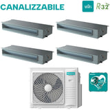 climatizzatore condizionatore hisense quadri split inverter canalizzato canalizzabile 9_9_9_18 con 4amw105u4raa r 32 wi fi optional 9000_9000_9000_18000 con telecomando di serie e cablato incluso novita