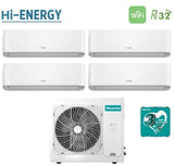 climatizzatore condizionatore hisense quadri split inverter serie hi energy 9_9_9_12 con 4amw105u4raa r 32 wi fi integrato 9000_9000_9000_12000 novita