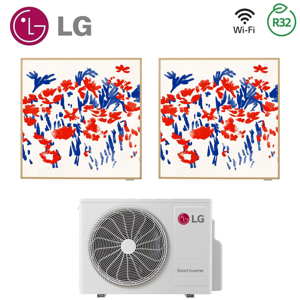 climatizzatore condizionatore lg dual split inverter serie artcool gallery 9_12 con mu2r15 r 32 wi fi optional 9000_12000