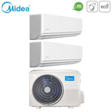 climatizzatore condizionatore midea dual split inverter serie exclusive 12+12 con m2oe 18hfn8 q r 32 wi fi optional 12000+12000