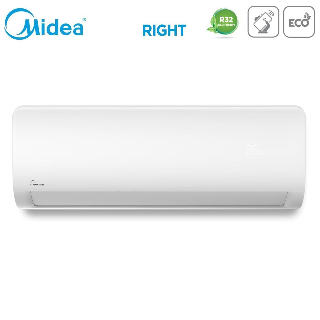 climatizzatore condizionatore midea dual split inverter serie right 12_12 con m2od 18hfn8 q r 32 wi fi optional 12000_12000 novita 9137