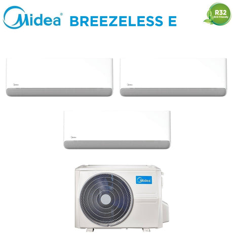 climatizzatore condizionatore midea trial split inverter serie breezeless e 9+12+12 con m3oa 27hfn8 q r 32 wi fi integrato 9000+12000+12000