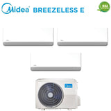 climatizzatore condizionatore midea trial split inverter serie breezeless e 9+9+12 con m3og 21hfn8 q r 32 wi fi integrato 9000+9000+12000