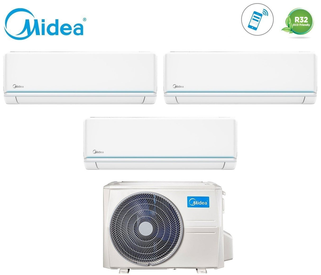 climatizzatore condizionatore midea trial split inverter serie evolution 9_9_12 con m3of 21hfn8 q r 32 wi fi optional 9000_9000_12000