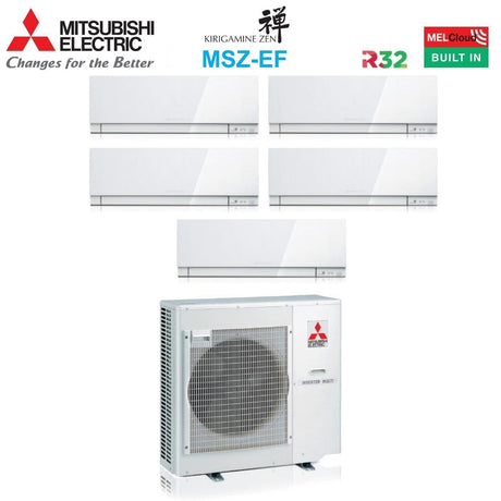 climatizzatore condizionatore mitsubishi electric penta split inverter serie kirigamine zen white msz ef 9_9_9_12_18 con mxz 5f102vf r 32 wi fi integrato colore bianco 9000_9000_9000_12000_18000
