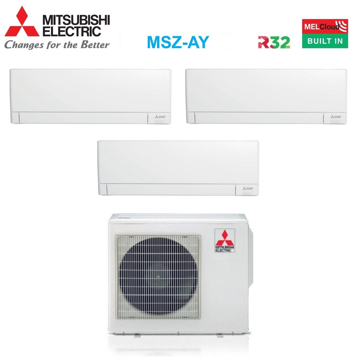 climatizzatore condizionatore mitsubishi electric trial split inverter linea plus serie msz ay 9_9_12 btu con mxz 3f54vf wi fi integrato r 32 9000_9000_12000 a___