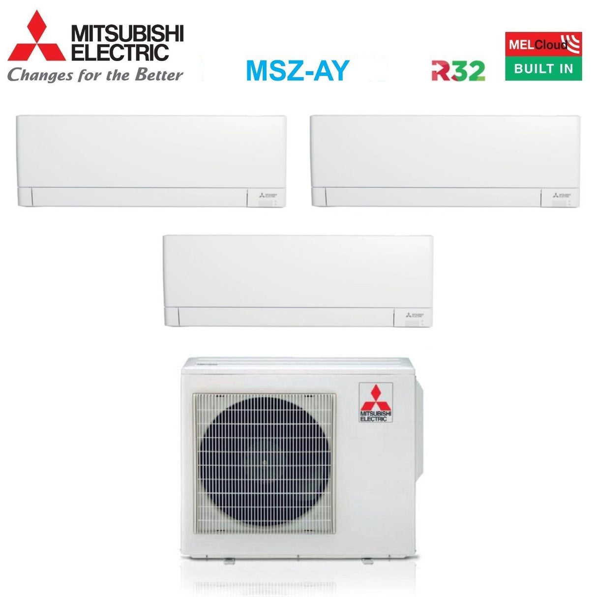 climatizzatore condizionatore mitsubishi electric trial split inverter linea plus serie msz ay 9_9_15 btu con mxz 3f54vf wi fi integrato r 32 9000_9000_15000 a___