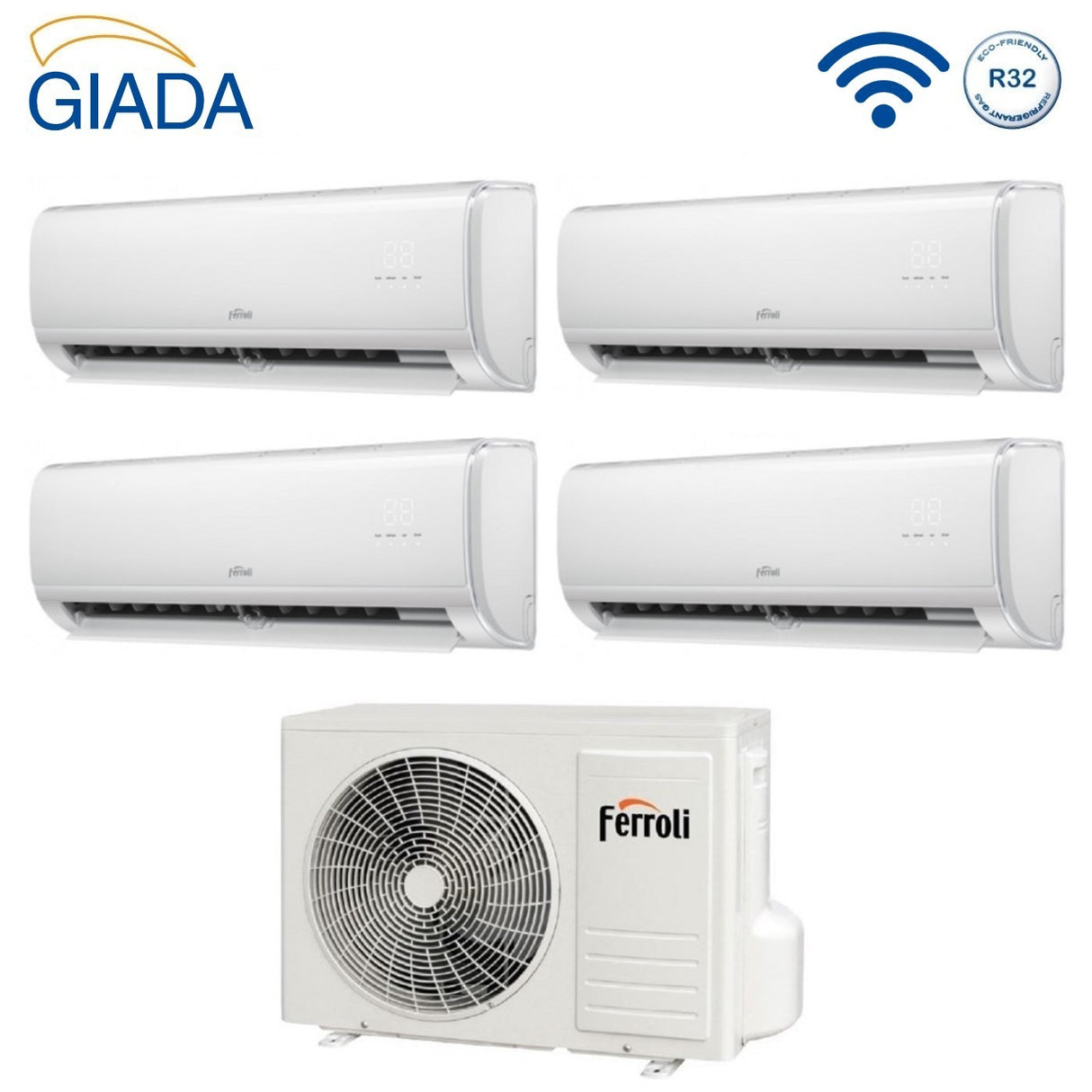 climatizzatore condizionatore quadri split inverter ferroli giada m 9000_9000_9000_9000 btu con 28 4 wi fi integrato alexa e google home 9_9_9_9 novita